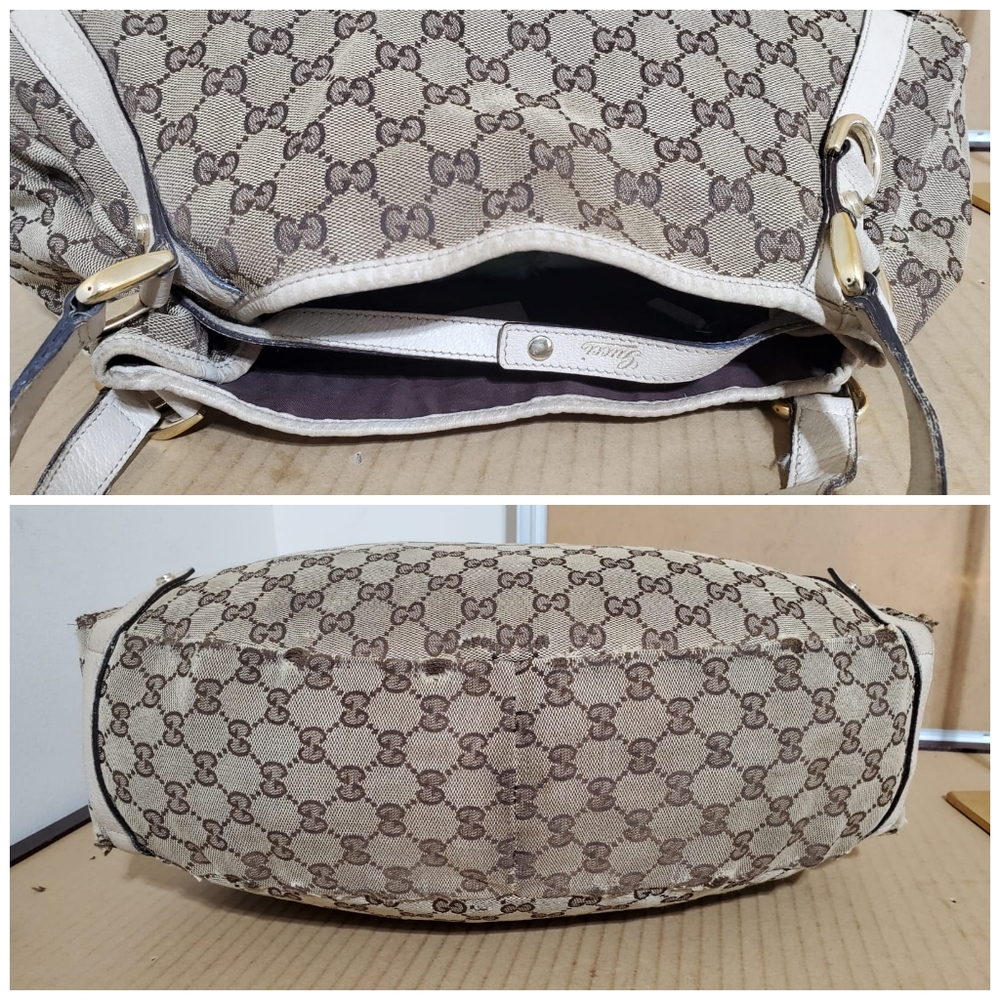 GUCCI Monogram Medium Abbey Shoulder Bag Off White - Picture 6 of 11